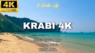 4K Krabi Beach Walk | Ao Nang Beach | Thailand | No Talking | 60 FPS