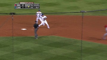 CIN@CHC: Baez, A. Russell turn 4-6-3 double play