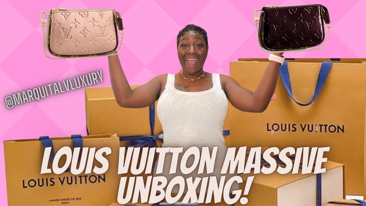 Unboxing Louis Vuitton Pochette Accessoires Vernis Amarante 