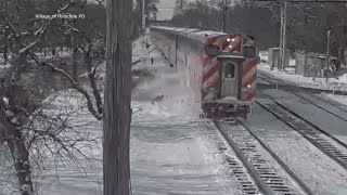 Train hit car in Illinois