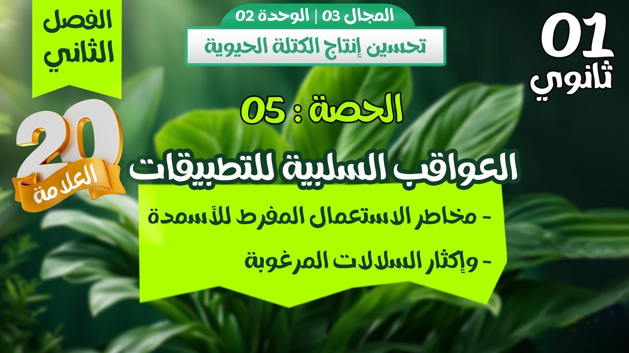 مخاطر الاستعمال المفرط🚫 للأسمدة والاكثار المفرط للسلالات المرغوبة| سنة أولى ثانوي