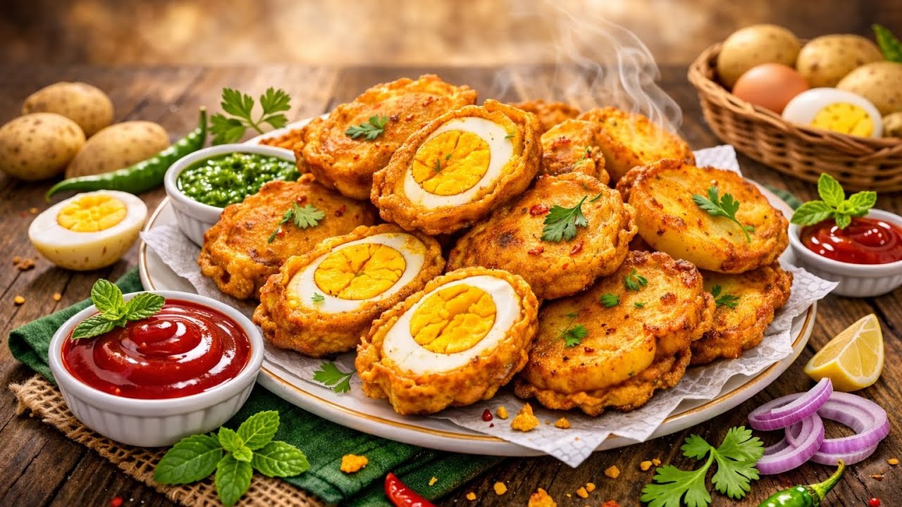 अंडे आलू के क्रिस्पी पकोड़े | Egg Aloo Pakoda Recipe | Ramadan special🤲