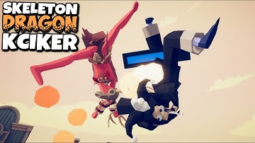 Dragon Kick Skeleton Kicker vs Every Faction - TABS Mods Gameplay