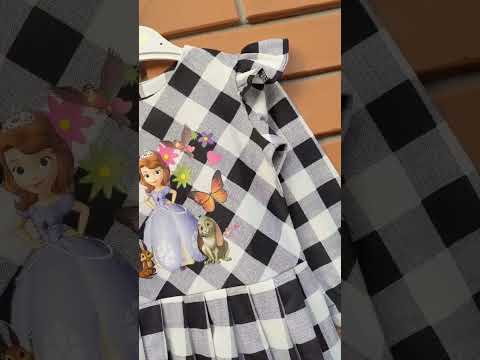 Сукня дівчинці Француженка принцеса Софія, в клітинку р. 98 104 110, видео 2