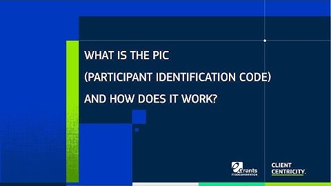 What is the PIC (Participant Identification Code) and how does it work?
