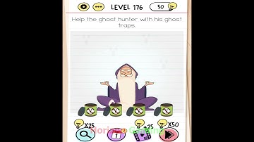 Brain Test Tricky Puzzles LEVEL 176 Help the ghost hunter with his ghost traps - Gameplay
