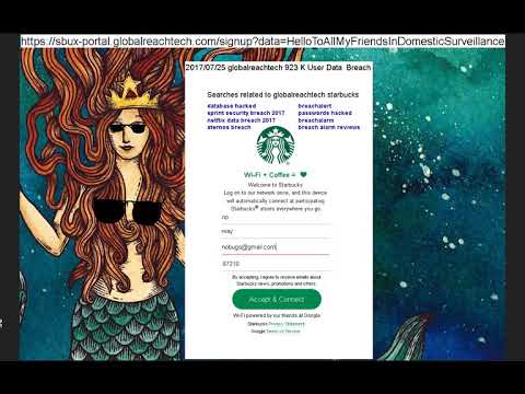 Starbucks portal globalreachtech signup email zip code name vs 923k User Data base Breach 20170725