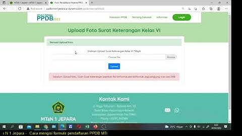 Cara mengisi formulir pendaftaran PPDB MTsN 1 Jepara TP  2022/2023 jalur terpadu MIN 2 Jepara
