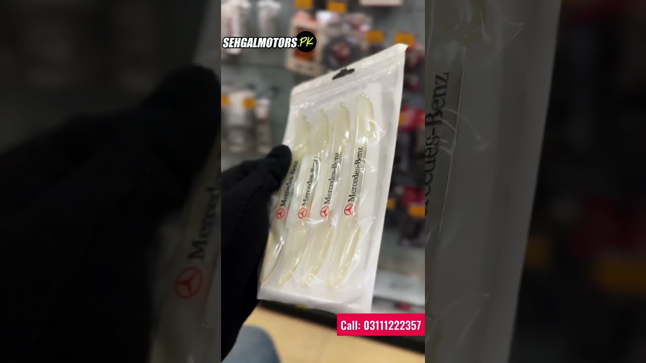 Mercedes Benz Logo Transparent Door Guards   Edge Protection Anti Scratch Buffer Strip