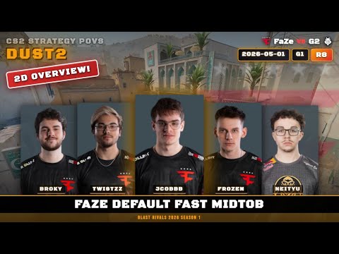 FaZe Default Fast MidToB vs G2 - Dust2 - BLAST Rivals 2026 Season 1