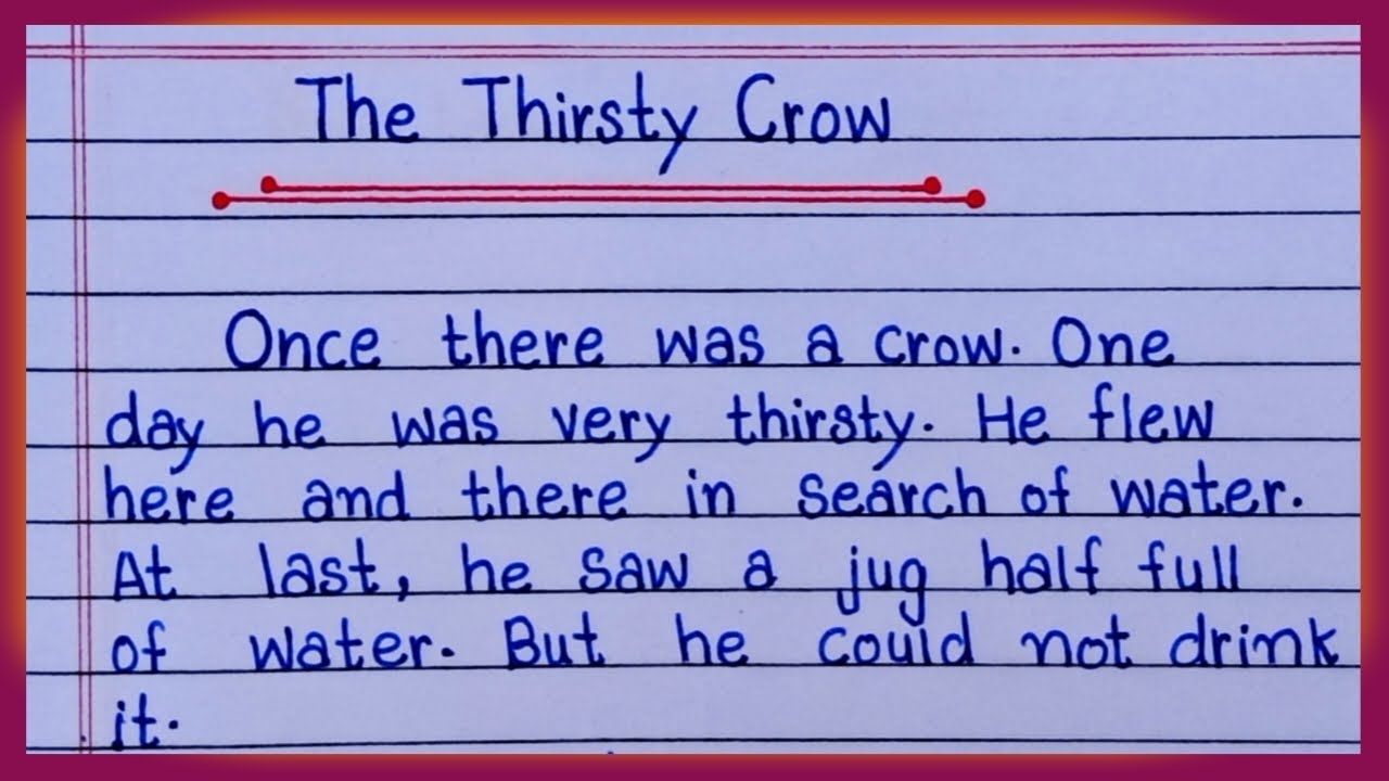 Thirsty Crow Story In English Writing Short Story Writing With Moral english-story-for-kids-learn-to-read-english