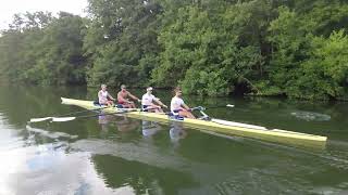 🚣 Rowing Drills: Three Quarter Slide Pause, Square Blades into Steady State | GBR Men's Coxless 4
