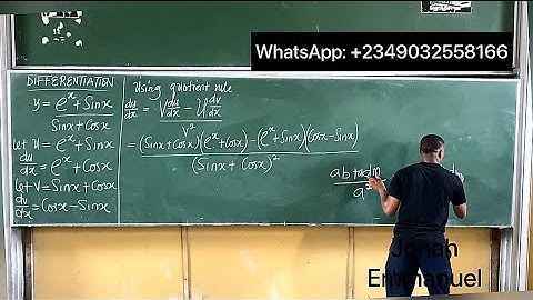 Quotient Rule Differentiation of Exponential and Trigonometric Function example #differentiation