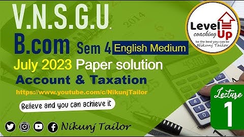 SY B com sem-4 Taxation paper solution ATKT July 2022 | Part-1| VNSGU