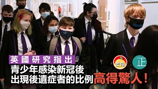 20210903G 英國研究指出，青少年感染新冠後出現後遺症者的比例高得驚人！