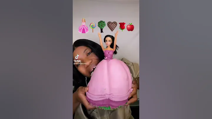 I eat a big cake in the shape of a princess #barbi...