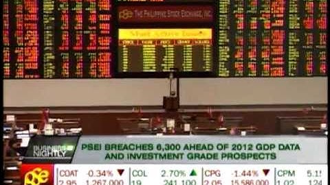PSEi breaches 6,300 ahead of 2012 GDP data
