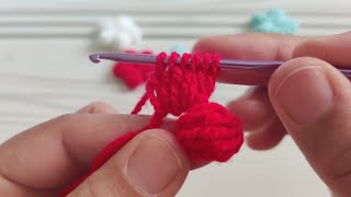 Crochet Puff Flower Step by Step | Easy 5 Minute Tutorial