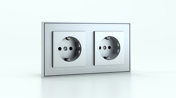 Socket point for 2-fold plate (55x55 mm modules) - schuko