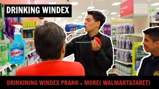 DRINKING WINDEX PRANK AT TARGET + MORE(GOT KICKED OUT!)