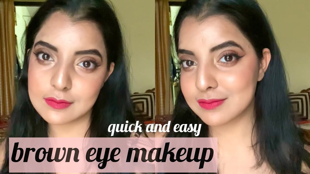 Easy Brown Smokey Eye Makeup Tutorial | SrishtiShinde - YouTube