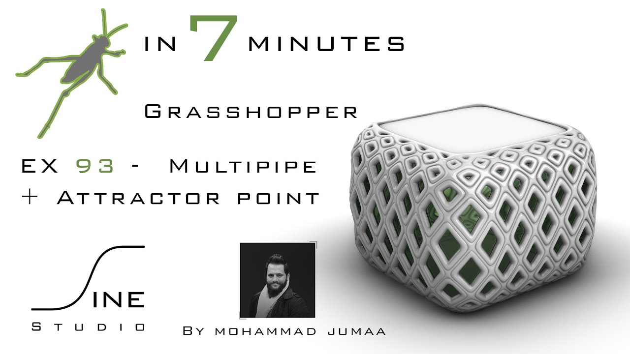 Grasshopper tutorial in 7 minutes - EX 93 - Multipipe + Attractor point ...