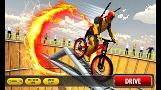 Death Well Superhero Bicycle Stunt Rider Android Gameplay screenshot 2