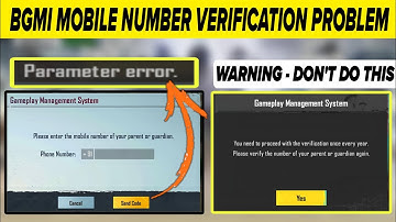 Bgmi mobile number verification problem | Bgmi gameplay management error | Bgmi mobile number error