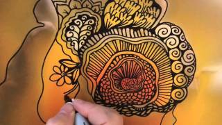 Sophie Draws - Yellow Rose Speed Doodle Speed Drawing, Doodle, Drawing, Tangle, Zentangle, Awesome
