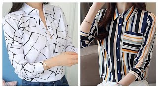 Office wear 2021's latest blouse designs with long & quarter sleeves ideas collection.