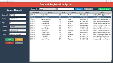 Student Registration System in Python Tkinter with MySQL