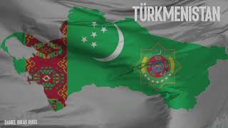 Türkmenistanyň üçlügi – Kartasy, Baýdagy we Gerbi – Lýuks pars ýüpek halysy.