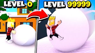 СДЕЛАЛ ГИГАНТСКИЙ СНЕЖНЫЙ КОМ И ПРОЕХАЛ 999.999.999 КМ! ROBLOX Snowballer