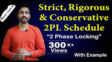 Lec-90: Strict 2PL, Rigorous 2PL and Conservative 2PLSchedule | 2 Phase Locking in DBMS