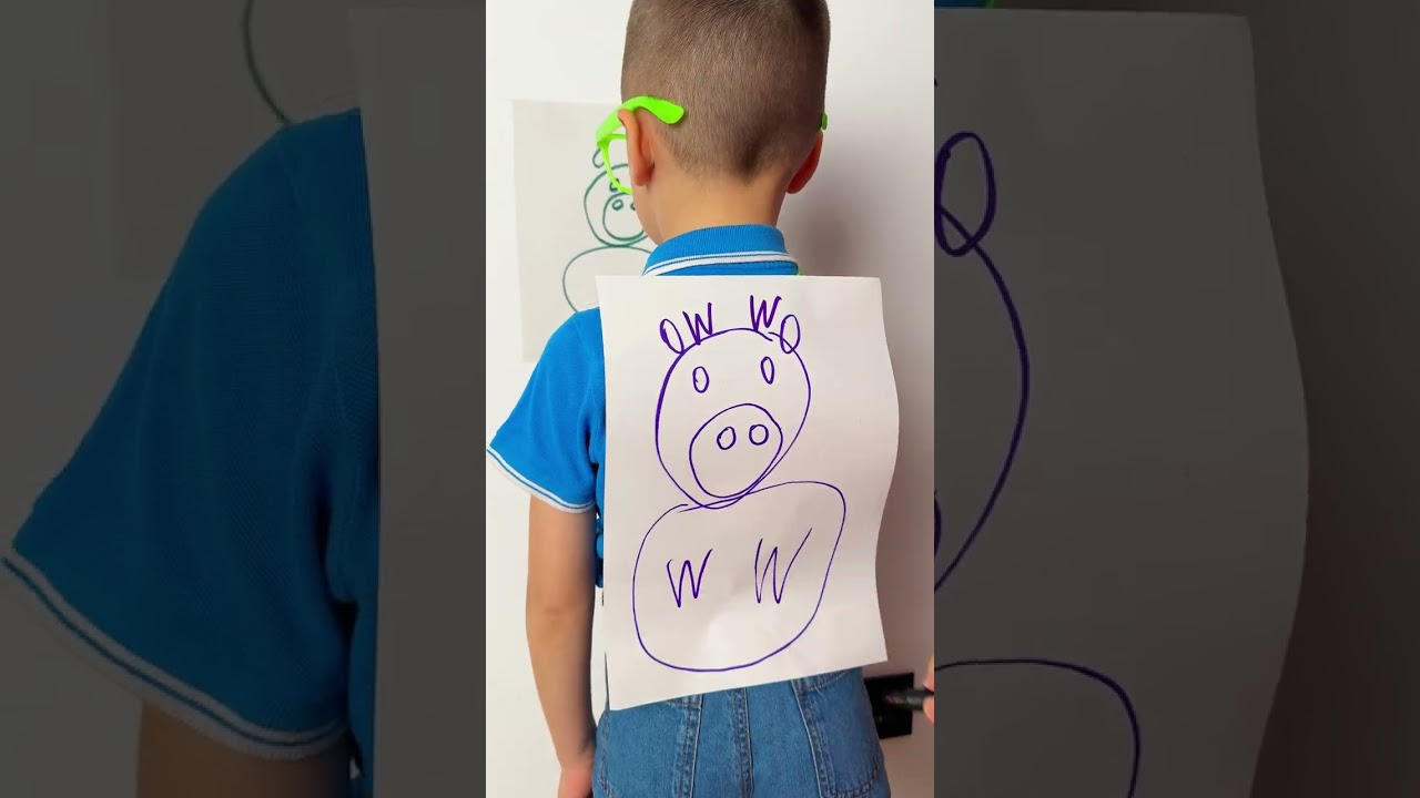 Can You Copy and Draw a Pig on the Back? 🐷 