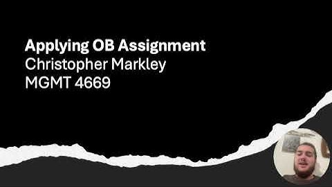 Applying OB Assignment