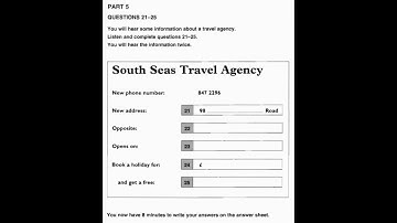 Luyện Thi Cambridge KET: Listening A2, KET 1, Test 1, Part 5