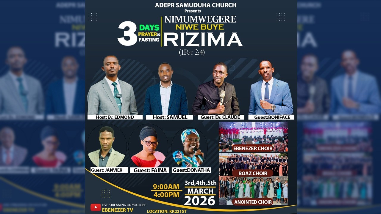 NIMUMWEGERE NIWE BUYE RIZIMA(DAY 2 OF 3DAYS PRAYER&FASTING)|ADEPR SAMUDUHA | 4/3/2026 | YESU ATEGEKE