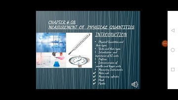 Measurement of physical quantities chapter 8 general science class 8