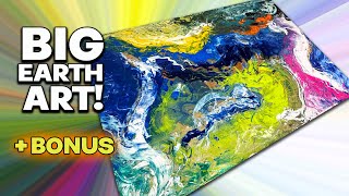 Really big abstract painting created - just like the Earth!!