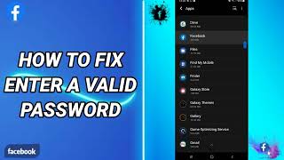How To Fix Enter A Valid Password On Facebook App
