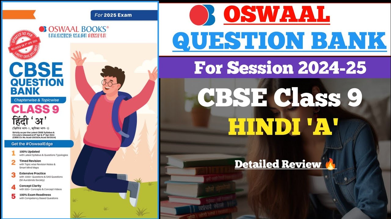 Oswaal Question Bank Class 9 | Hindi A | Review 2024-25 | Best Question ...