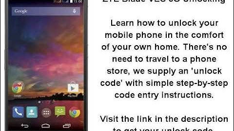 Unlock ZTE Blade Vec 3G - SIM Network Unlock PIN