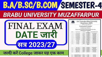Ba Bsc Bcom Ug Semester 4 Exam Date | Brabu Ug Semester 4 Exam Date | Ba Semester 4 Exam Date 