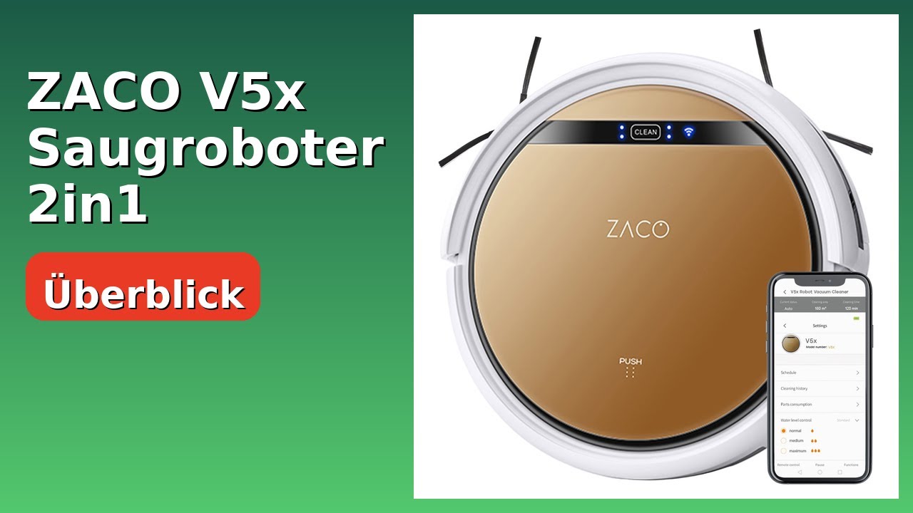 BEWERTUNG (2025): ZACO V5x Saugroboter 2in1. WESENTLICHE Einzelheiten