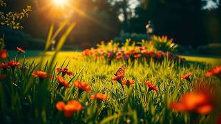 Soothing Garden Atmosphere 🌿 Relax Music & Butterfly Dance | Tranquility in Bloom 🌸 screenshot 5