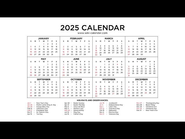 Year 2025 Calendar Printable with Holidays - Wiki Calendar - YouTube year-2025-calendar-printable-with-holidays-wiki-calendar-youtube