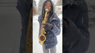 Playing the Saxophone in the Snow… #saxophone