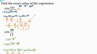 Using sum and difference formulas for sine and cosine expressions 1