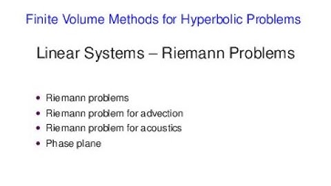 FVMHP05   Linear Systems - Riemann Problems